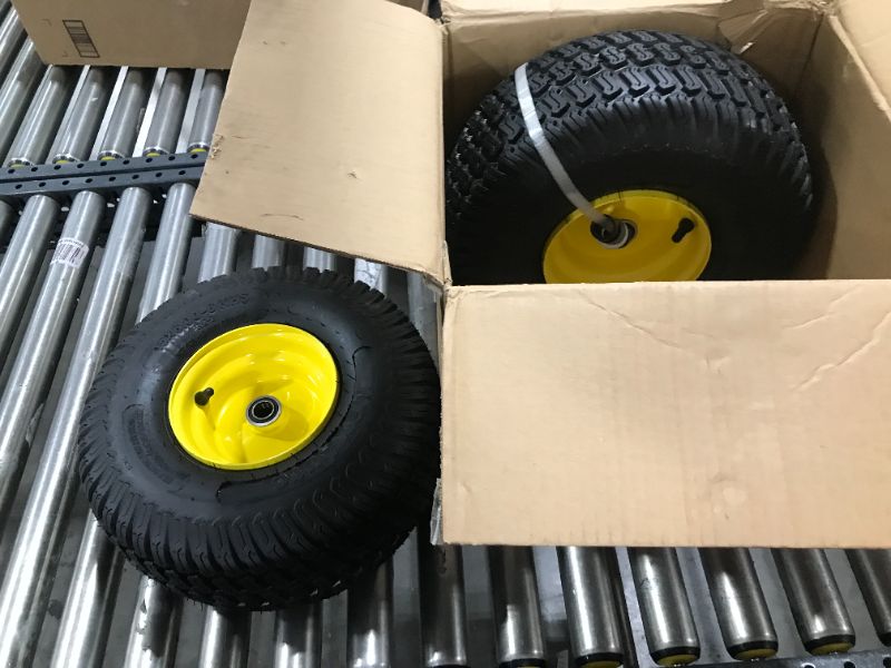 Photo 2 of  15x6.00-6 Tires & Wheels 4 Ply for Lawn & Garden Mower Turf Tires .75" Bearing (Because we supply a precision ball bearing the shaft must be clean and straight for them to fit properly)