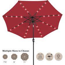 Photo 1 of ABCCANOPY 11ft Patio Solar Umbrella LED Outdoor Umbrella with Tilt and Crank, 