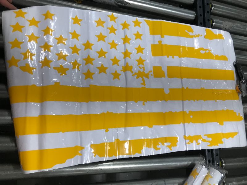 Photo 1 of 23.6''x11.8'' Distressed American Flag Sticker Hood Flag USA Stripe Graphic Waterproof Vinyl Sticker Decal for Car Truck Wall Window Bumper Door Decoration