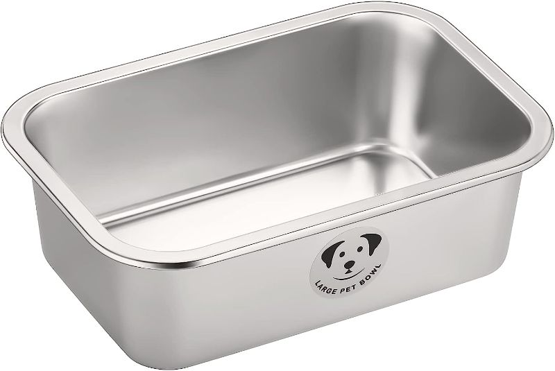 Photo 1 of  Stainless Steel Dog Bowls for Large Dogs, 2.65 Gallons High Capacity Metal Dog Food Bowls, Ideal Food and Water Bowls for Large, X-Large, and Huge Dogs PACK OF 3