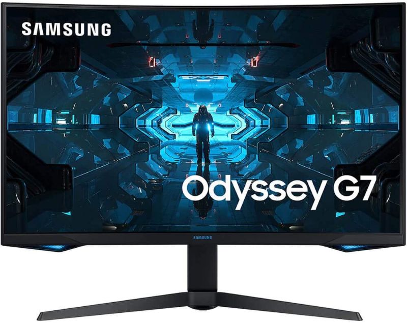 Photo 1 of SAMSUNG Odyssey G7 Series 27-Inch WQHD (2560x1440) Gaming Monitor, 144Hz, Curved, 1ms, HDMI, G-Sync, FreeSync Premium Pro (LC27G75TQSNXZA)
