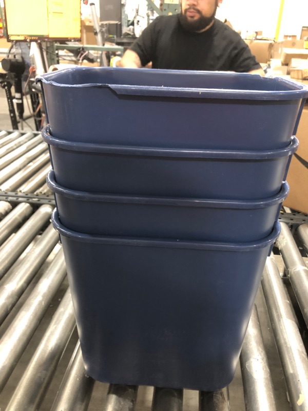 Photo 3 of Acrimet Wastebasket Bin 12QT (Plastic) (Blue Color) (Set of 4)