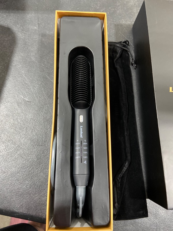 Photo 2 of Hair Straightener Brush Anti-Scald Fast Heating MCH Ceramic Straightening Comb with Precise Temp Setting Auto-Off Safe for Home Travel Salon