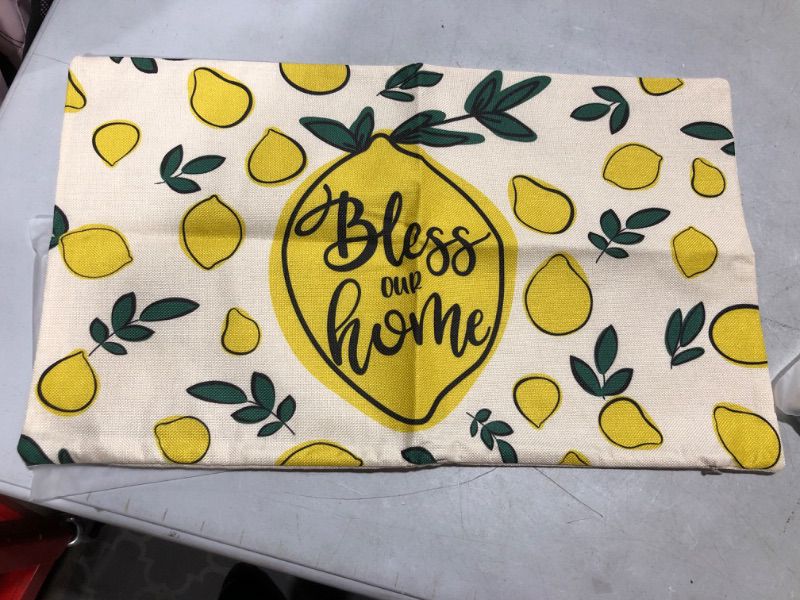 Photo 1 of 20" x 12" Pillow Cover- Bless Our Home Lemon Design