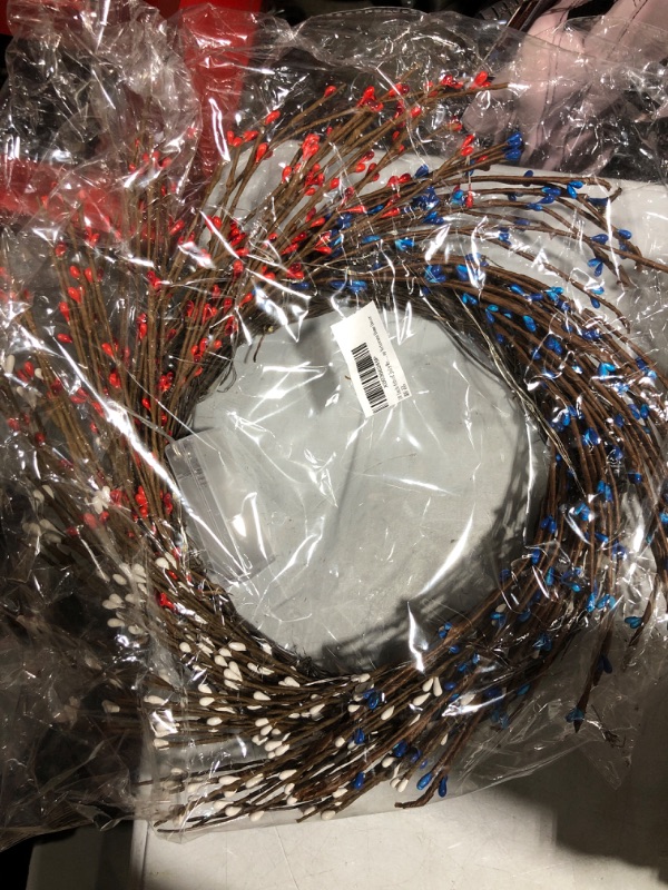 Photo 1 of 18" 4th of July wreath- led battery operated