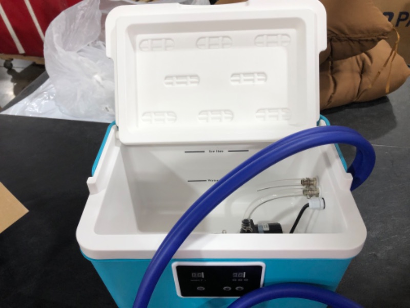 Photo 6 of Cold Therapy Machine — Cryotherapy Freeze Kit System — for Post-Surgery Care, ACL, MCL, Swelling, Sprains, and Other Injuries — Wearable, Adjustable Knee Pad — Cooler Pump with Digital Timer