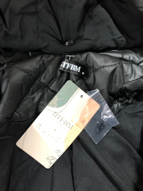 Photo 2 of Btfbm Jackets & Coats | Btfbm Women's Button Down Puffer Jacket 2023 | Color: Black | Size: M | Pm-33114088's Closet
