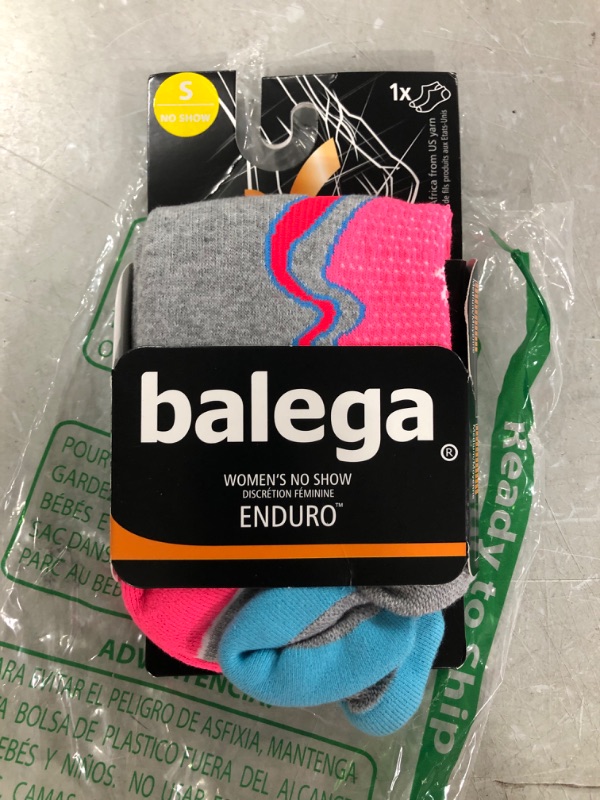 Photo 2 of Balega Women's Enduro V-tech Arch Support Performance No Show Athletic Running Socks Mid Grey/Watermelon Small