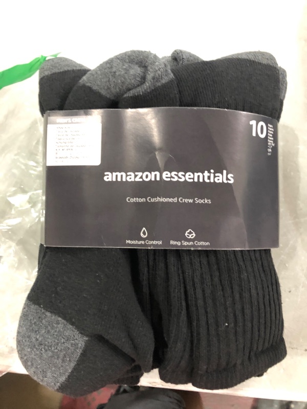 Photo 1 of Amazon Essentials Size 6-12 Crew Socks 10 pairs 