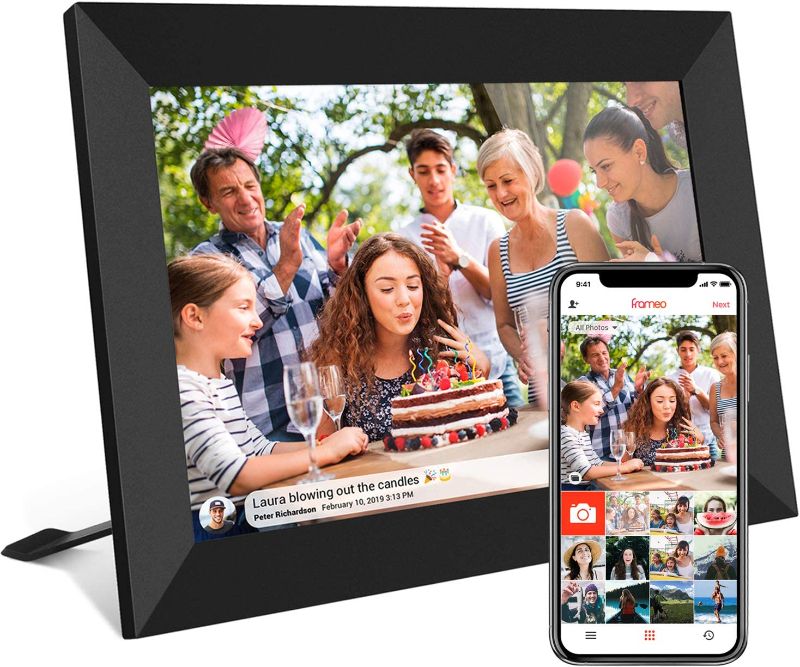 Photo 1 of FRAMEO 10.1 Inch Smart WiFi Digital Photo Frame 1280x800 IPS LCD Touch Screen, Auto-Rotate Portrait and Landscape, Built in 16GB Memory, Share Moments Instantly via Frameo App from Anywhere

