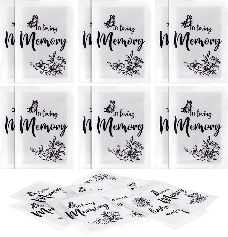 Photo 1 of 30 pack Funeral Facial Tissues in Loving Memory Pocket Tissues Bulk Travel Tissues Funeral Favors Small Individual Tissue Packs for Funeral, Memorial, Celebration of Life, 3.54 x 4.72 Inches