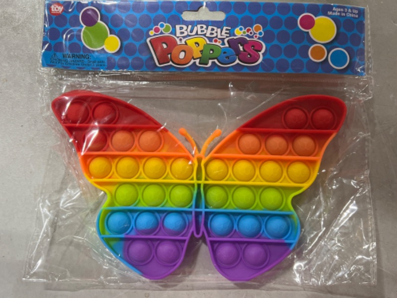 Photo 2 of Zibbers Bubble Poppers 9" Rainbow Butterfly
