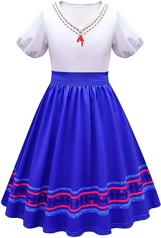 Photo 1 of Antbutler Kids Mirabel Isabella Luisa Pepa Dolores Costume Girls Mirabel Isabela Dress Cosplay Outfit Princess Dress Up 140cm