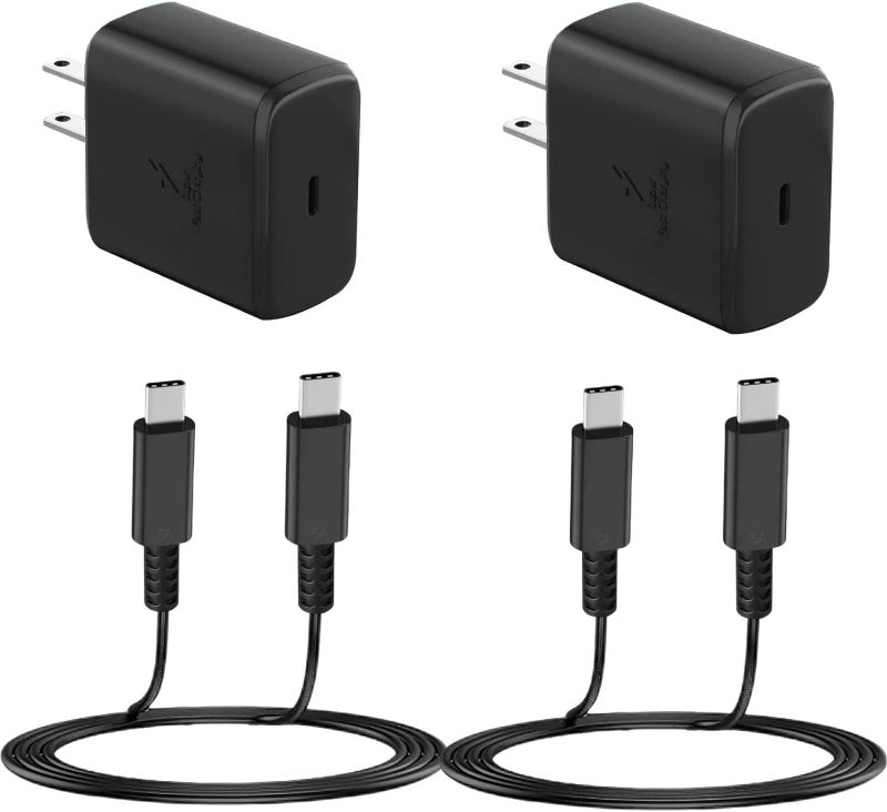 Photo 1 of [2-Pack] Compatible with 45W Samsung Fast Charger Type C 