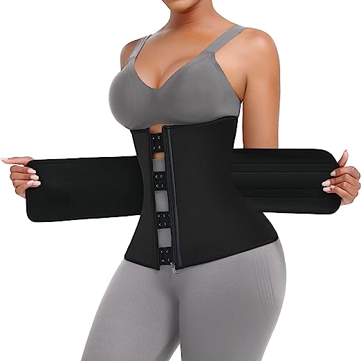 Photo 1 of FeelinGirl Waist Trainer for Women Plus Size 7 Steel Bones Neoprene Sauna Workout Girdle Zipper Waist Cincher Trimmer Belt 