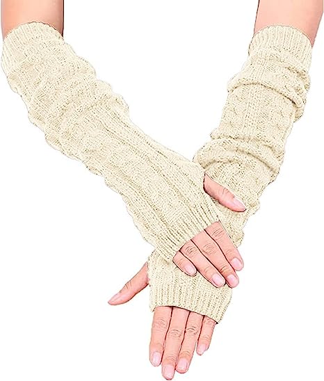 Photo 1 of Colorful House Fingerless Thumb Hole Long Gloves Mittens Winter Arm Warmer
