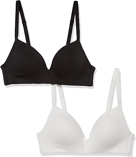 Photo 1 of Amazon Essentials Women's Cotton Wireless Lightly Lined Bra, Pack of 2 - SIZE 34C
