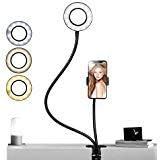 Photo 1 of LS Photography Clip on Selfie Ring Light Stand with Phone Holder, Flexible Arms for Video Photography Desk Lamp Bedroom, LGG775
