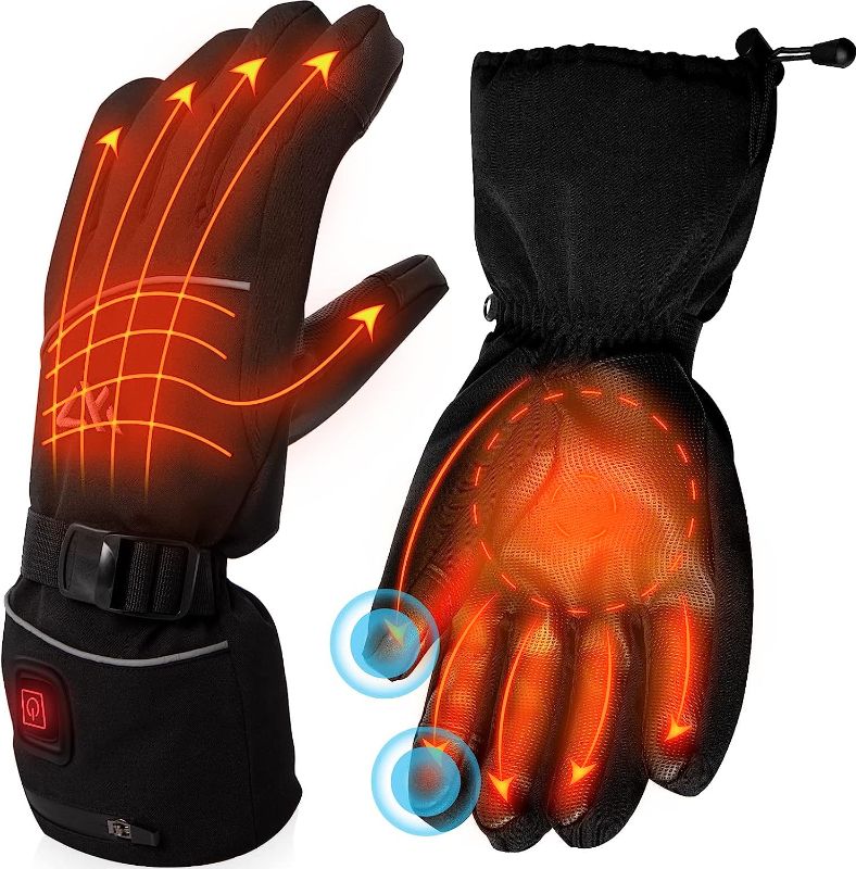 Photo 1 of AKASO Heated Gloves for Men Women, Electric Heated Ski Gloves with 3 Heating Modes, Thermal Insulation Winter Hand Warmers with Rechargeable Battery-Overheating Protection- Best Gift 