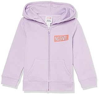 Photo 1 of Amazon Essentials Disney | Marvel | Star Wars | Princess Girls' Fleece Zip-Up Hoodie Sweatshirts, Marvel Logo, XX-Large