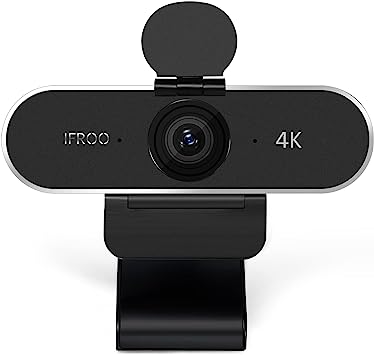 Photo 1 of IFROO 4K Webcam, 8MP Autofocus Stereo Microphone Streaming Computer Camera with Sony Sensor, Privacy Cover & Tripod, USB 3.0 Cable, HDR, Low-Light Correction,for Zoom/Teaching/Recording/Conference