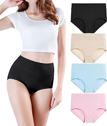 Photo 1 of  wirarpa Women's High Waisted Cotton Underwear Ladies Soft Full Briefs Panties MultipackSIZE 2 XL 