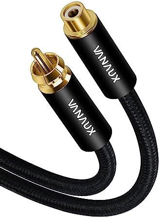 Photo 1 of VANAUX Subwoofer Extension Cable Male to Female Digital Coaxial Audio Cable Compatible with Home Theater, Sound Bar, TV, PS4, Xbox, Playstation,Black (5ft/1.5m) 