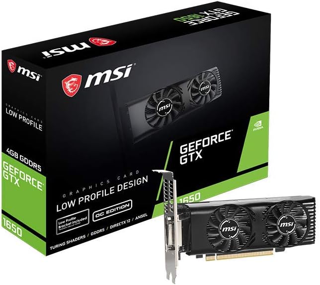 Photo 1 of MSI Gaming GeForce GTX 1650 128-Bit HDMI/DP/DVI 4GB GDRR5 HDCP Support DirectX 12 VR Ready OC Low Profile Bracket Included Graphics Card (GTX 1650 4GT LP OC)

