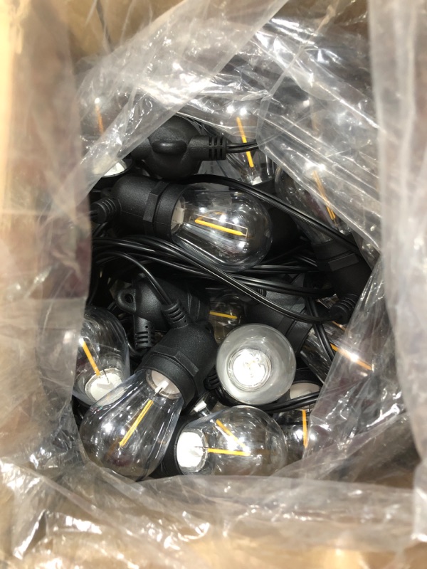 Photo 1 of Classhine 50FT 24Sockets USB Powered Outdoor Edison String Lights LED Filament Large Bulb Waterproof Patio Deck Lights 3000K Warm White Shatterproof Replaceable, Café Yard Porch Indoor Decor 