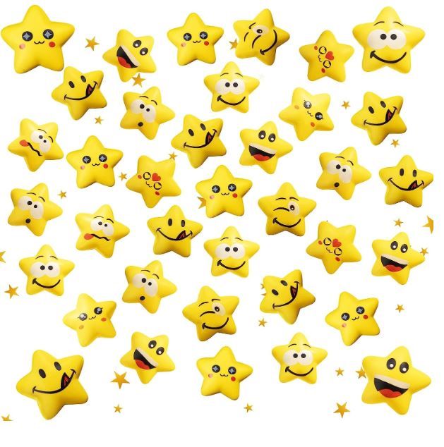 Photo 1 of 100 Pieces Yellow Star Stress Ball in Bulk, 2 inch Mini Foam Star Ball Star Stress Relief Toy for School Carnival Prizes, Party Bag Fillers, Treat Bag Stuff for Birthday Party Gifts
