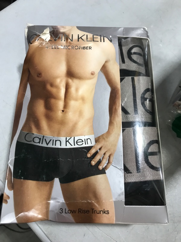 Photo 2 of Calvin Klein Men's Steel Micro 3-Pack Low Rise Trunks Large Black/Black/Black (Box damage)