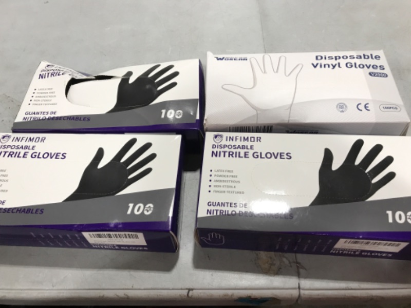 Photo 1 of 4 pack Disposable Gloves different sizes