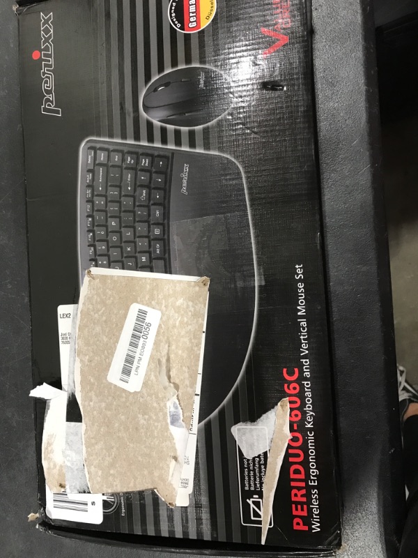 Photo 1 of Perixx PERIDUO-606 Wireless Mini Ergonomic Keyboard with Portable Vertical Mouse - Adjustable Palm Rest Stand - Membrane Low Profile Keys - US English Wireless 2-in-1 Combo