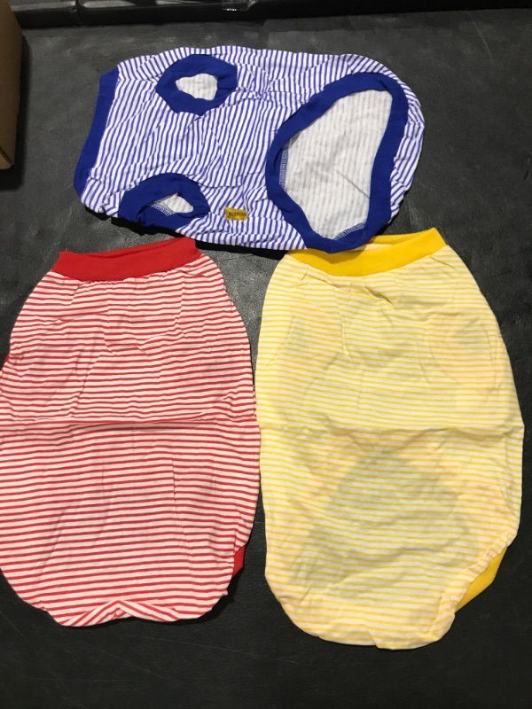 Photo 1 of 3 Pack Large Dog T Shirt for Dogs Clothes for Small Dogs Tshirts Puppy Breathable Tshirt Striped Dog T Shirts for Dogs Clothes for Boys Girls