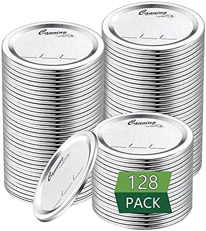 Photo 1 of 128-Count, Regular Mouth Canning Lids for Ball, Kerr Jars - Split-Type Metal Mason Jar Lids for Canning - Food Grade Material, 100% Fit & Airtight for Regular Mouth Jars