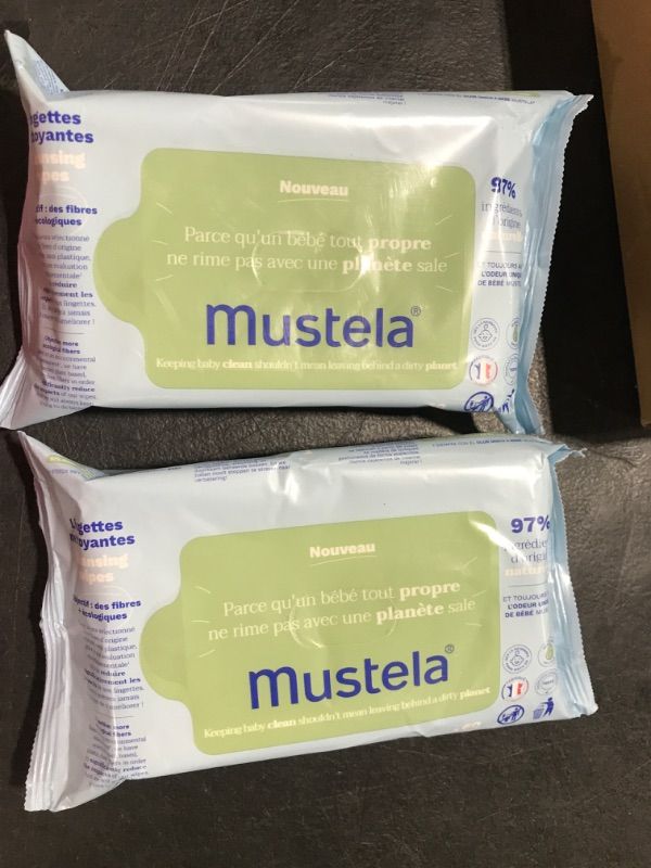 Photo 2 of 2 PACK Mustela Baby Cleansing Wipes with Natural Avocado - For Face, Body & Diaper Area 