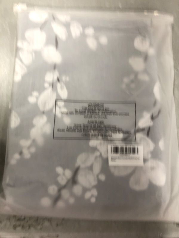 Photo 1 of 1 Panel!!!FMFUNCTEX White Grey French Door Curtains Blossom Printed Small Curtains for Glass Front Door Vintage Floral Pattern Light Filtering Drapes 54”W x 40” L Rod Pocket 1 Panel