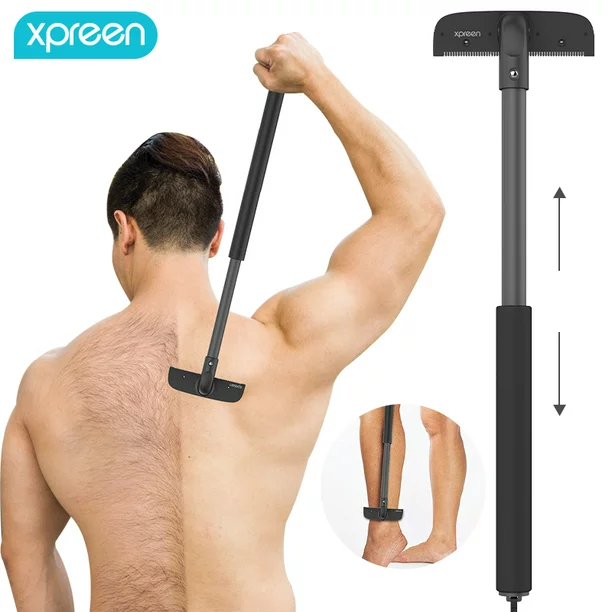 Photo 1 of Back Shaver, ifanze Adjustable Telescopic Back Hair Removal Shaver, Portable Painless Back Hair Trimmer Professional Body Groomer for Wet or Dry Trimmer Kit
