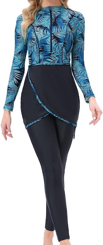 Photo 1 of  Womens Muslim Swimsuit Islamic 3 Pieces Pattern Modest Swimwear SIZE S