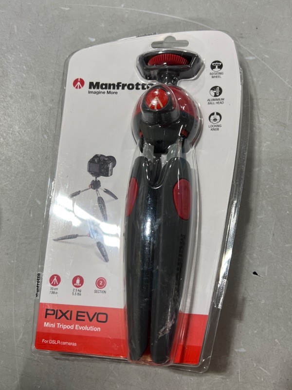 Photo 2 of Manfrotto PIXI EVO Mini Tripod (Red)