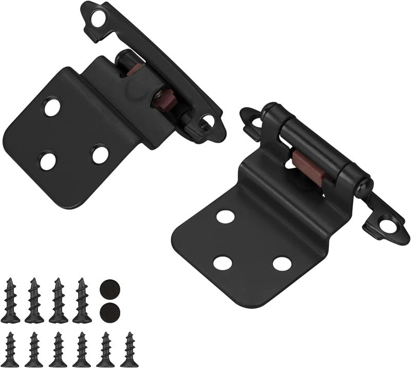 Photo 1 of 3/8'' homdiy 30 Pairs 60 Pack Black Cupboard Hinges Self Closing Kitchen Cabinet Hinges - Inset Black Cabinet Hinges Face Mount Hinges for Cabinet Doors, Upgraded Screws Included
