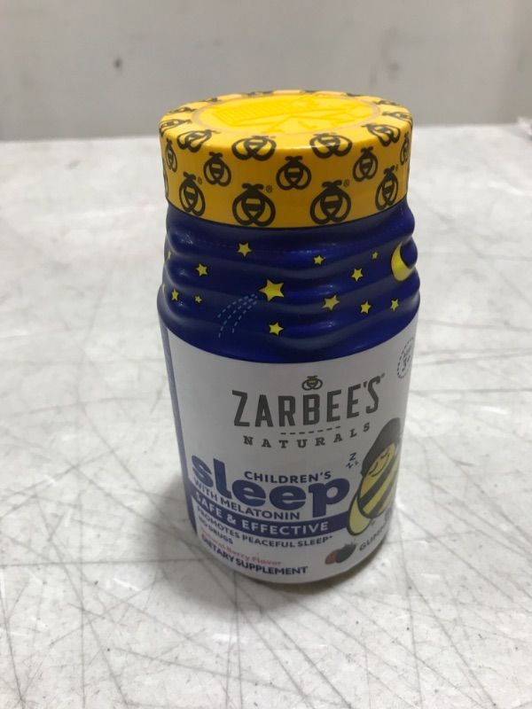 Photo 2 of EXP 08/2023 Zarbee's Kids 1mg Melatonin Gummy, Drug-Free & Effective Sleep Supplement for Children Ages 3 and Up, Natural Berry Flavored Gummies, 80 Count