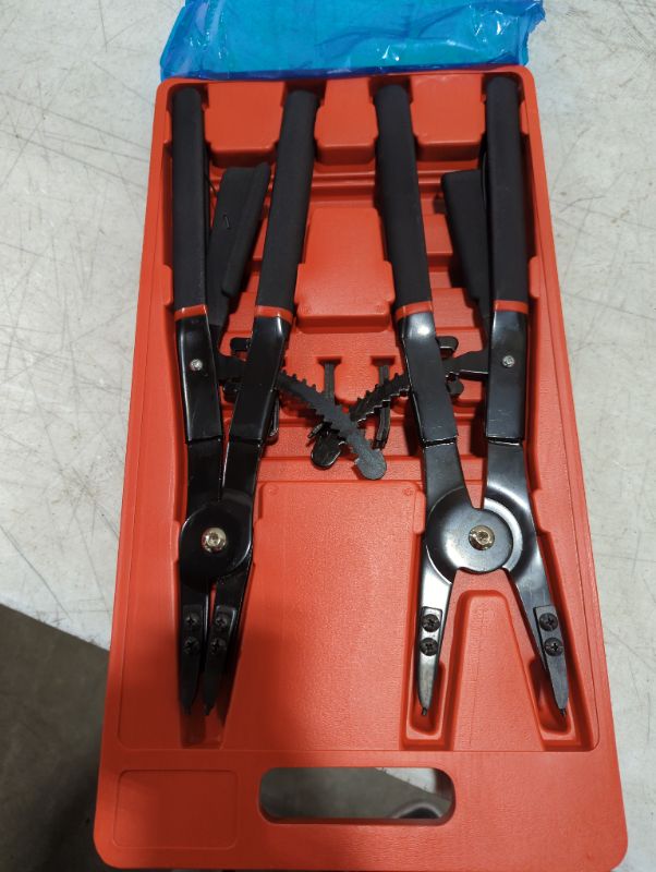 Photo 2 of 16" Universal Large Circlip Snap Ring Pliers Retaining Ring Ratcheting Tool Kit