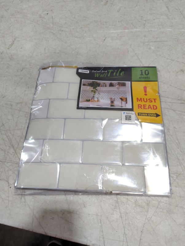 Photo 2 of 12 in. x 12 in. White Vinyl Subway Peel and Stick Decorative Wall Tile Backsplash (10-Pack)