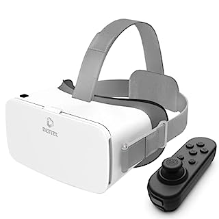 Photo 1 of DESTEK V5 VR Headset for Phone with Controller, 110°FOV HD Anti-Blue Virtual Reality Goggles for Androd & Samsung & iPhone 13/12/11 | VR Set for Phone w/4.7-6.8in Screen(White)