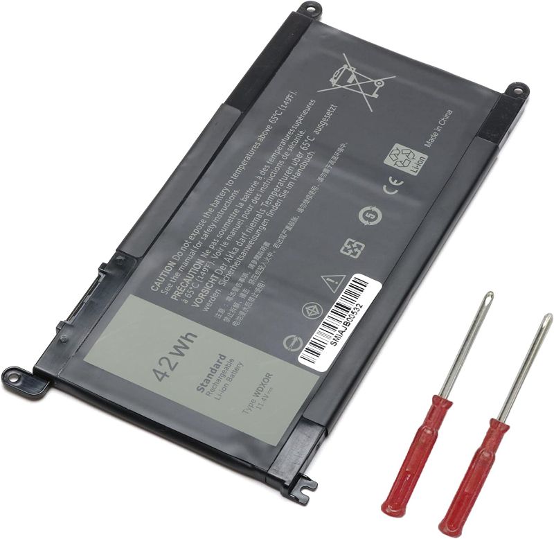 Photo 1 of 42Wh DELL WDX0R Battery Replacement for Dell Inspiron 13 15 5000 7000 5368 5378 5379 5565 5567 5568 5570 5580 5575 5578 5579 5584 5765 5767 5770 5775 7368 7375 7378 7460 7560 7569 7570 7573 7579 7580
