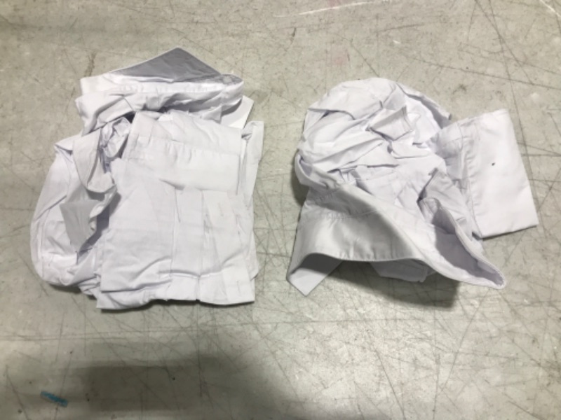 Photo 1 of Calvin Klein Men's Dress Shirt Slim Fit Non Iron Herringbone French Cuff 16.5" Neck 34"-35" Sleeve White SIZE L 
