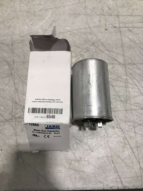 Photo 2 of 70 + 10 x 370/440 VAC Round Dual Run Capacitor by Jard # 12869