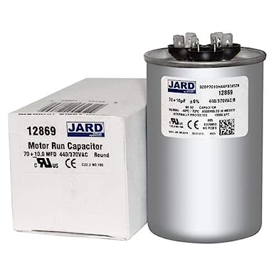 Photo 1 of 70 + 10 x 370/440 VAC Round Dual Run Capacitor by Jard # 12869