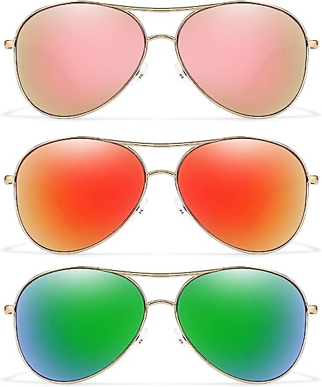 Photo 1 of BOTPOV Aviator Sunglasses for Men Women Polarized UV400 Protection Mirrored Lens Metal Frame with Spring Hinges